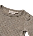 Wheat Body I/e - Ull/Silke - Rib - Liea - Khaki Melange - Wheat - 68 - Langermet Body - Beige - 62