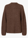 Selected Femme Sia Ras Long Sleeve Knit T Neck Brun L