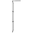vidaXL Dusjvegg med herdet glass svart 100x195 cm