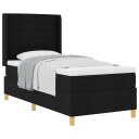  Boxspring Seng med Madrass Svart 100x200 cm Stoff