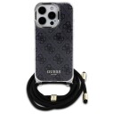Guess Crossbody 4G Print Etui for iPhone 16 Pro - Svart