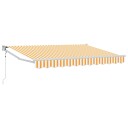 vidaXL Uttrekkbar markise Gul og hvit 2,5 x 2 m Polyester og Metall