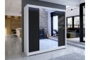 Canderbury Garderobe Med Speil 180x215 cm - Hvit/Sort