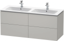Duravit L-Cube Servantskap m/2 skuffer 1290x550x481 mm Betonggrå Matt