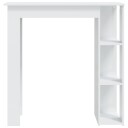vidaXL Barbord med hylle høyglans hvit 102x50x103,5 cm sponplate