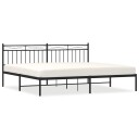 vidaXL Sengeramme i metall med sengegavl svart 193x203 cm 8721012210066
