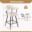 Hvite Bouclé barkrakker – 360 graders svingbar ergonomisk komfort