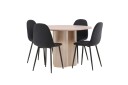 Venture Home Spisegruppe Oliwero 110 cm Rund med 4 Nicci Stoler Whitewash