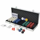 vidaXL Pokersett med 500 Sjetonger Aluminium