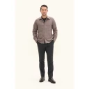 Oscar Jacobson Straight Fit Cuban Winter Twill Shirt   Brown   XL