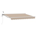 vidaXL Elektrisk Utrekkbar Markise Beige og Hvit 2,5 x 2 m