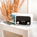 Adler 1185 Bluetooth FM-høyttaler Hvit med AUX og USB