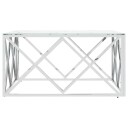  Salongbord sølv 80x80x40 cm rustfritt stål og glass 349971