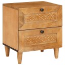  Nattbord med skuff Lysebrun 40 x 33 x 46 cm heltre mango
