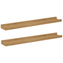  Vegghylle med hylle 2 pcs Brun 60 x 9 x 3 cm Konstruert tre
