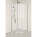 Hafa Igloo Pro Round Dusjhjørne 80x80 cm, Alu/Klarglass