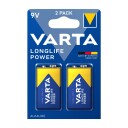 Varta Longlife Power 9V Alkalisk Batteri 2-pakning