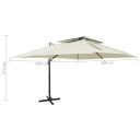 vidaXL Hengeparasoll med dobbel topp 400x300 cm sand