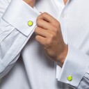 Tateossian Cufflinks Tennis Silver-Yellow