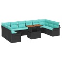 vidaXL Hagesofa Set 9 stk. Svart Poly rattan