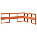  Bokhylle sengegavl L-formet voksbrun 140 cm heltre furu 8721158637567