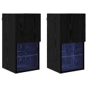  Vegghengte TV skap 2 pcs Svart Eik 30,5 x 30 x 60 cm