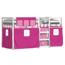  Køyeseng med gardiner rose 90x190 cm heltre furu