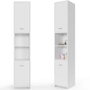 Baderomsskap hvitt 180x30x30cm 6 hyller