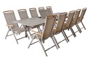 Brafab Lomma & Andy spisegruppe Khaki/teak 10 stoler & bord 180 300 x 100 cm