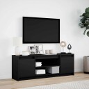  TV-benk med LED svart 139,5x34x50 cm konstruert tre