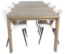 Venture Design Slider & Velvet spisegruppe Natur/svart 6 st stoler & bord 170 x 95 cm