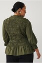 Ellos Plus collection   Bluse med vaffelsøm   Grønn
