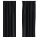  Gardiner med gardiner 2 pcs Svart Polyester