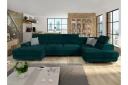 Reginia Sofa med Divan og Sjeselong 4 seter   Grønn
