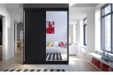 Camino Garderobe 150x58x200 cm LED-belysning - Svart/Svart