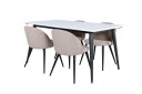 Venture Home Jimmy Spisegruppe 150 cm Rektangulær med 4 Velvet Stoler Beige