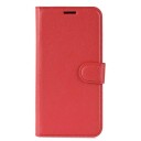 INCOVER OnePlus 7 Pro Skinn Lommebok m. Stativ - Rød