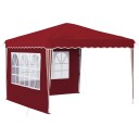 vidaXL Pop-up Festtelt 288 x 288 x 245 cm Burgunder Oxford Stoff