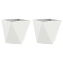 vidaXL Plantekassed 2 pcs Hvit 50 x 50 x 50 cm Stål