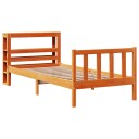  Sengeramme med hodegavl voksbrun 100x200 cm heltre furu 3305777