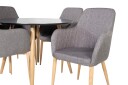 Venture Design Plaza & Comfort spisegruppe Svart/grå 4 st stoler & bord 100 cm