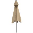 vidaXL Parasoll med metallstang 300 cm gråbrun
