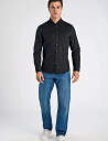 Lindbergh Fine Corduroy Shirt L/S - Black - XXL