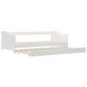  Sovesofa uttrekkbar ramme hvit furu 90x200 cm 283149