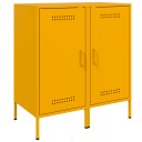  Oppbevaringskap 2 stk sennepsgul 36x39x79 cm kaldvalset stål