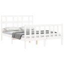 vidaXL Sengeramme med hodegavl hvit 120x200 cm heltre
