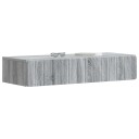 vidaXL Vegghengt Sidebord Grå sonoma 87,5 x 34,5 x 17 cm