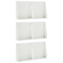 vidaXL Støttemur 6 stk. 40 x 12 x 40 cm Stål Hvit