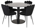 Venture Design Estelle & Limhamn spisegruppe Svart/svart 4 st stoler & bord 106 cm