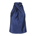 Angel Top Dark Navy M Satin twisted neck top